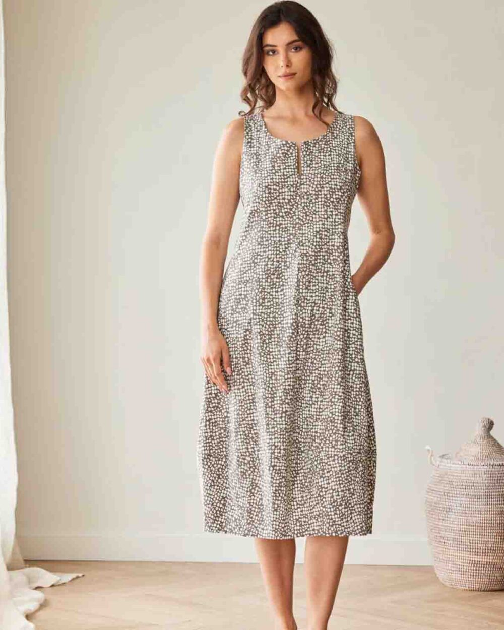 PERUZZI SS26511 SLEEVELESS DRESS-TAUPE