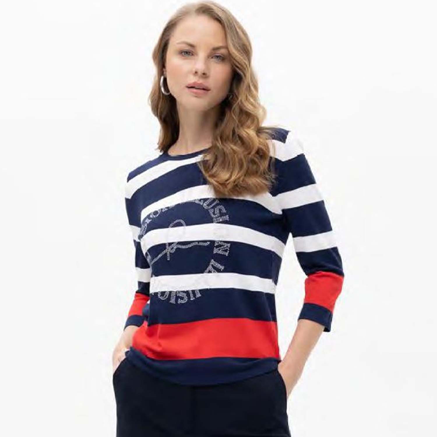 PASSIONI 19022 JUMPER-RED/WHITE/NAVY 2 PASSIONI 19022 JUMPER-RED/WHITE/NAVY - Image 2