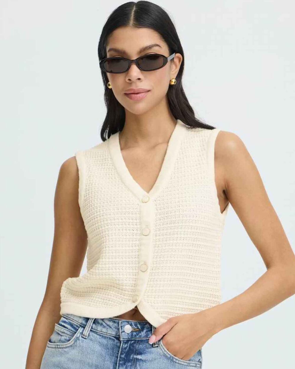 B YOUNG 20818688 SHORT WAISTCOAT-BIRCH BYMIKALA
