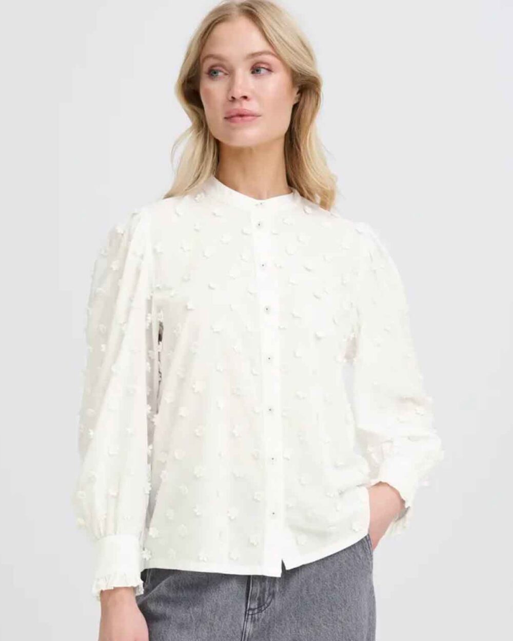 B.YOUNG 20818770 FLOWER SHIRT-MARSHMALLOW BYISABEAU