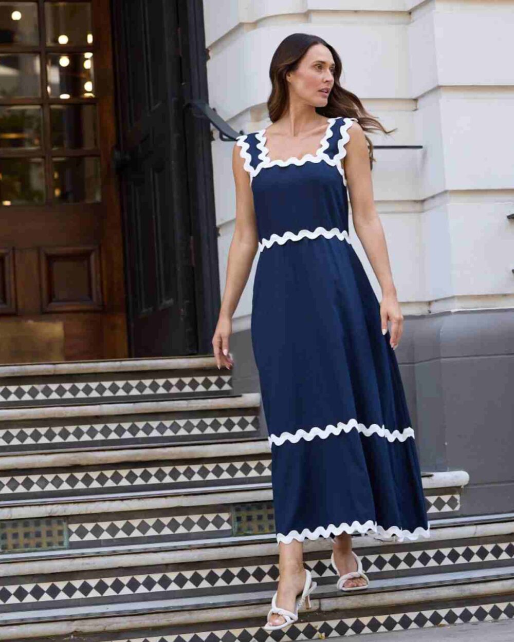 BRAVE&TRUE BT25424 MIDI DRESS-NAVY