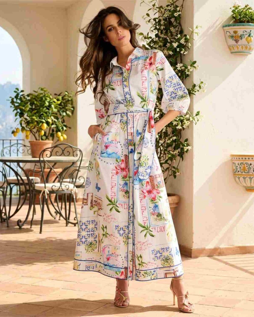 K-DESIGN C359L-P087 MAXI DRESS-MULTI