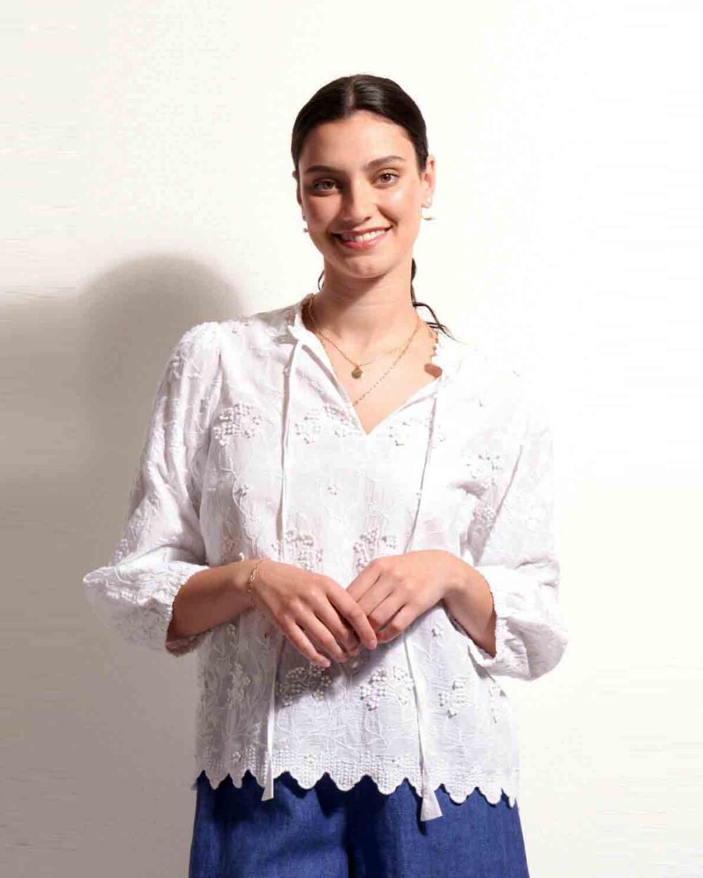 FOIL FO8322 LOVE WEAVE TOP-WHITE