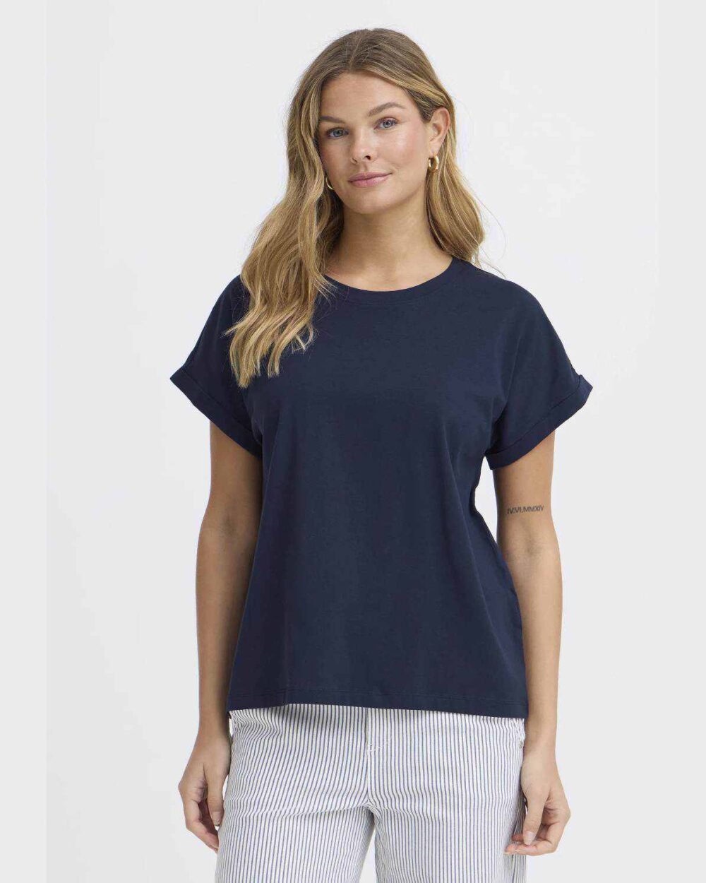 FRANSA 20617875 T-SHIRT-NAVY FRFEBA