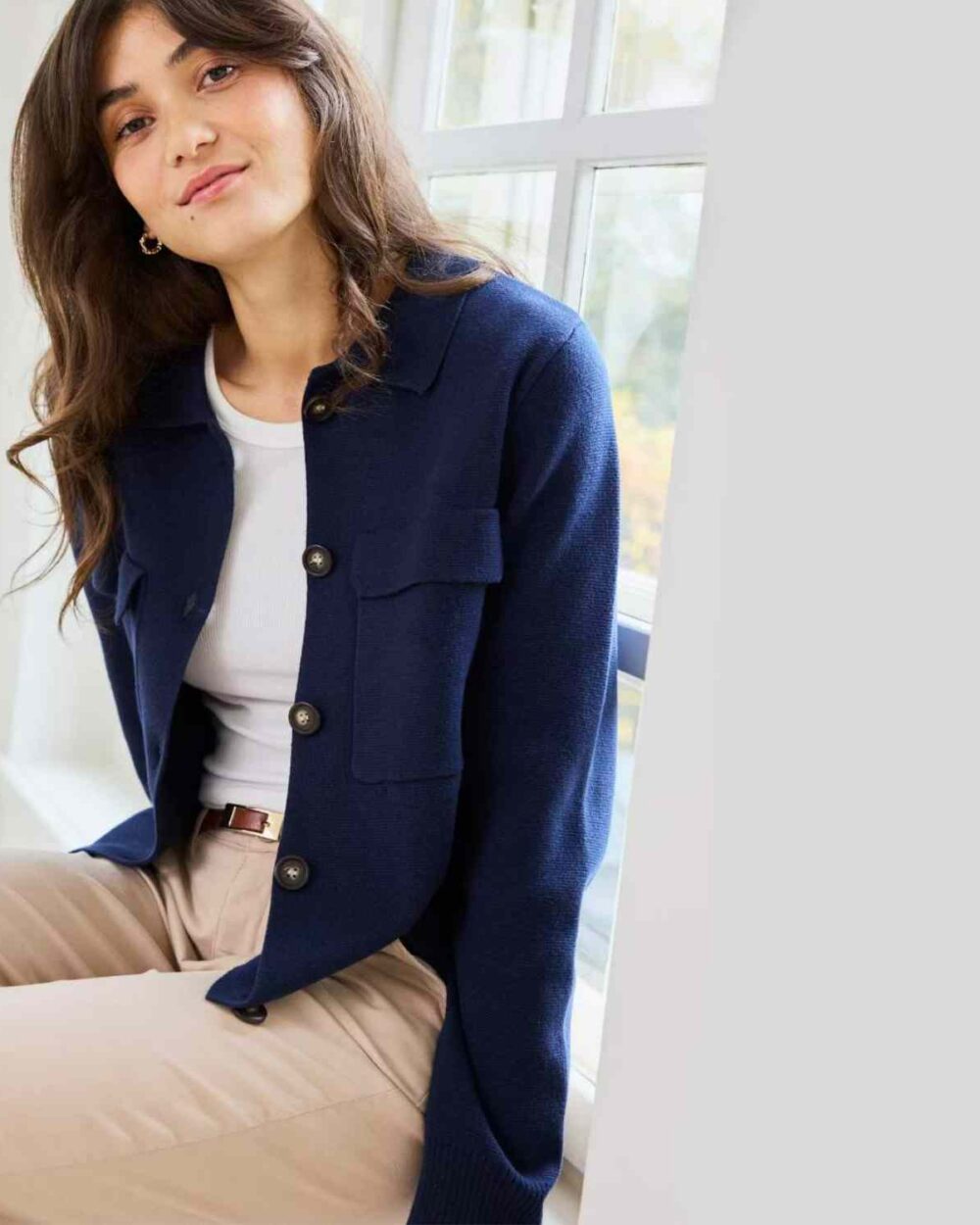 FRANSA 20615499 CARDIGAN-NAVY FRITA