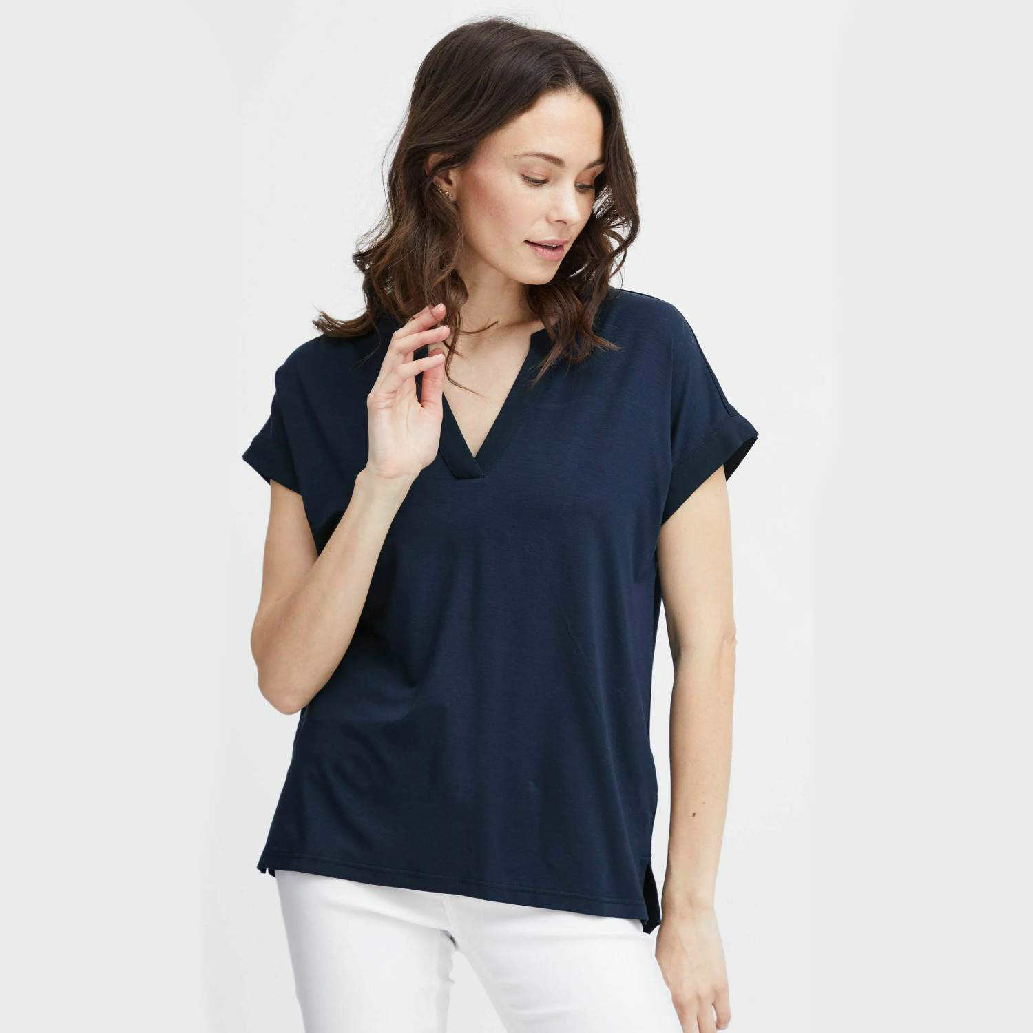 FRANSA 20613699 T-SHIRT-NAVY FRLIV 1 FRANSA 20613699 T-SHIRT-NAVY FRLIV