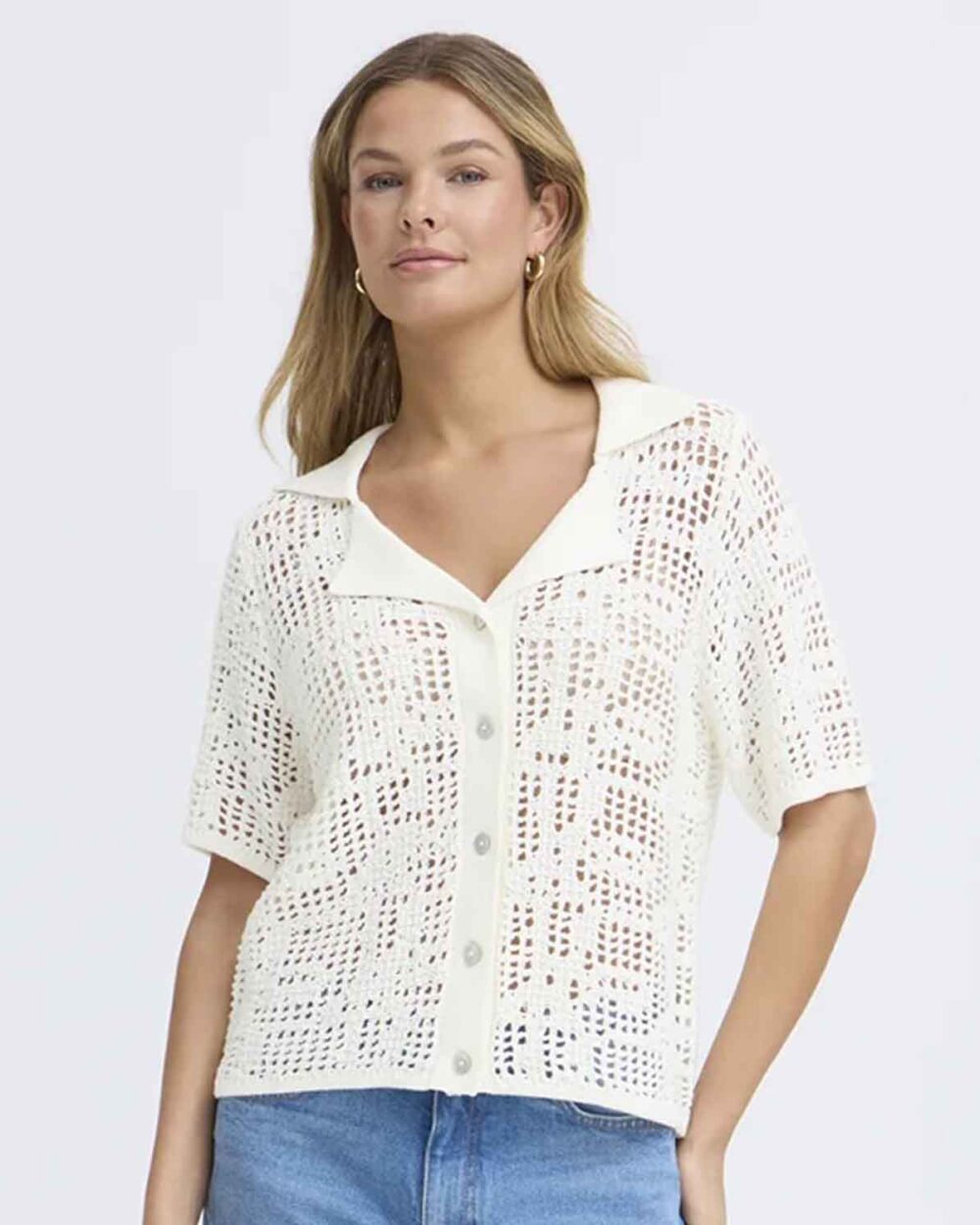FRANSA 20617903 CARDIGAN-WHITE FRRAVEN