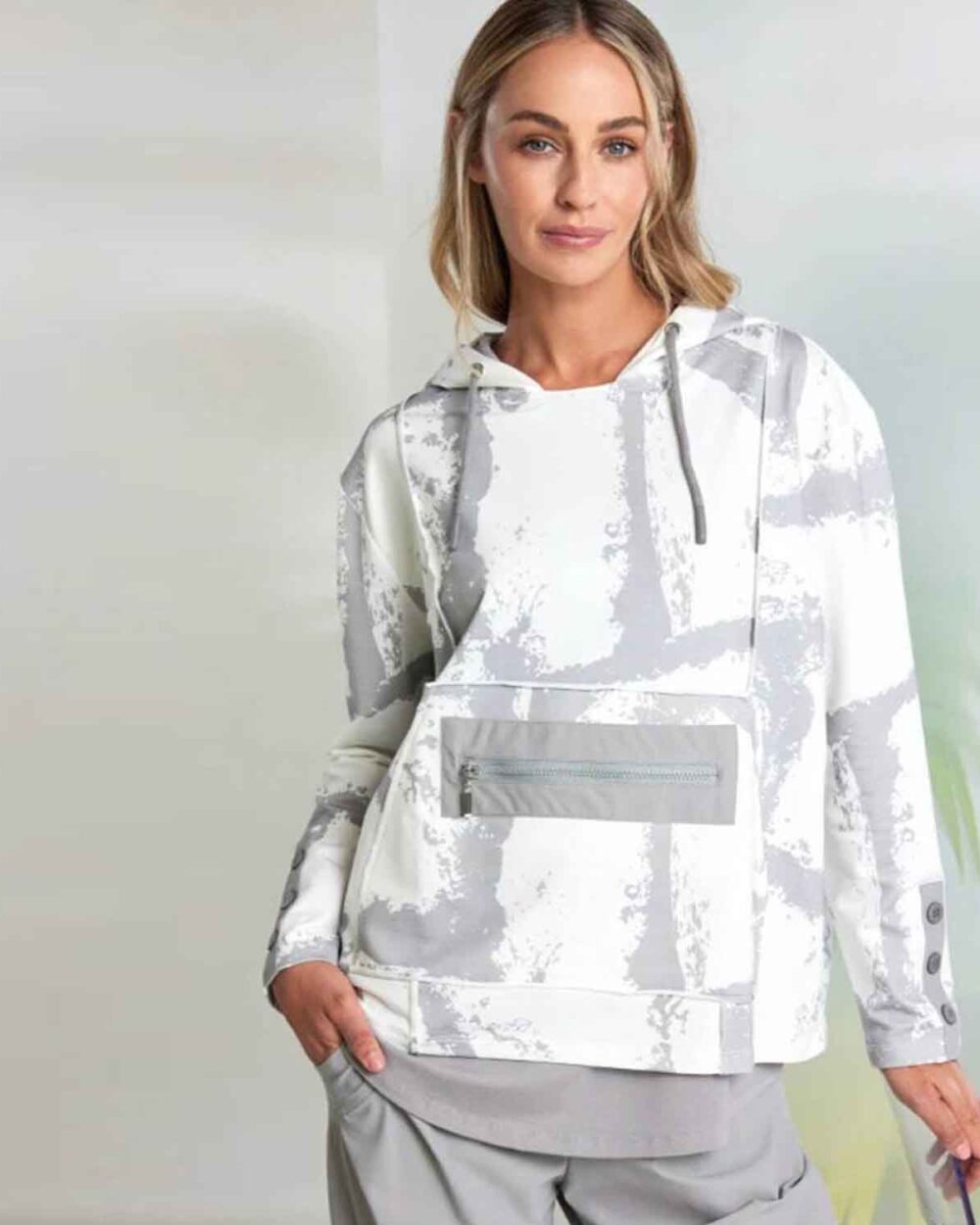 NAYA NAS26247 HOODED TOP-TAUPE