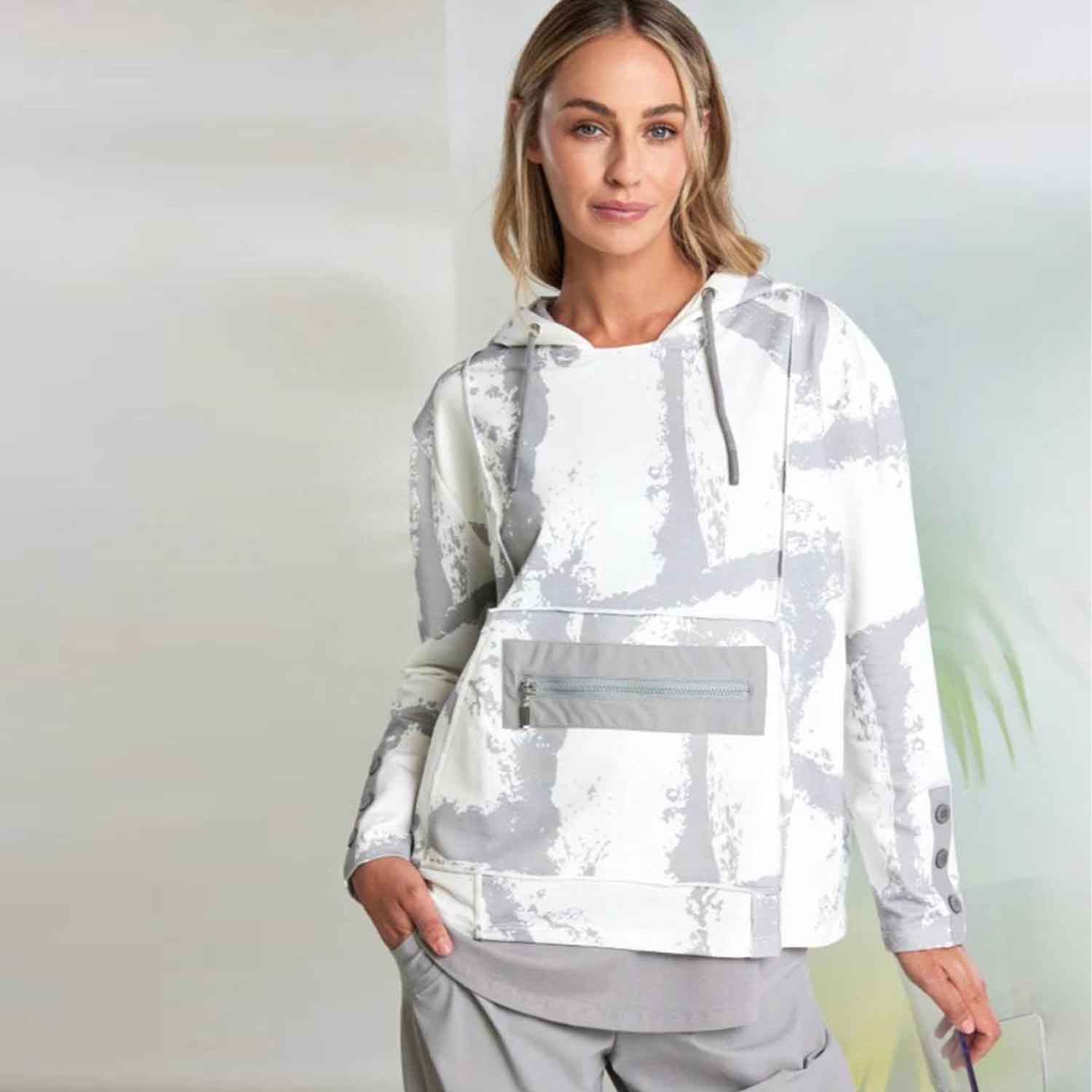 NAYA NAS26247 HOODED TOP-TAUPE 1 NAYA NAS26247 HOODED TOP-TAUPE