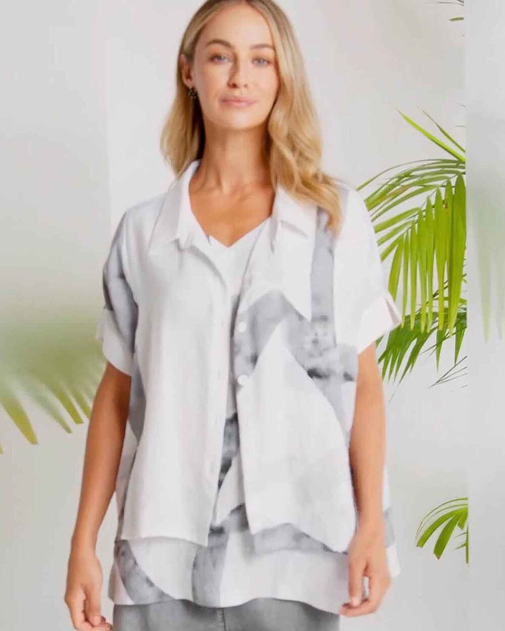 NAYA NAS26315 MARBLED SHIRT-GRANIT