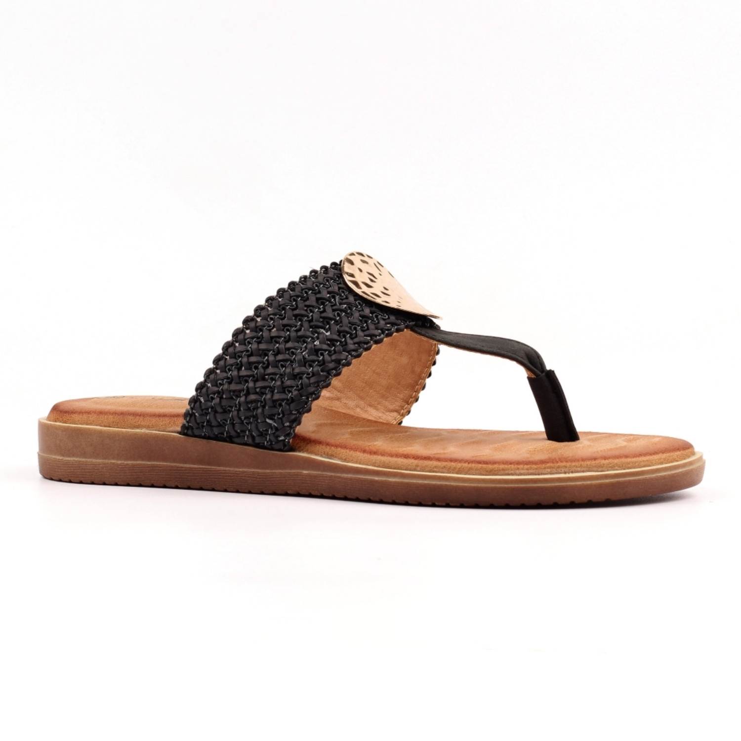 LUNAR JLH591 FIONA TOEPOST SANDAL-BLACK 1 LUNAR JLH591 FIONA TOEPOST SANDAL-BLACK