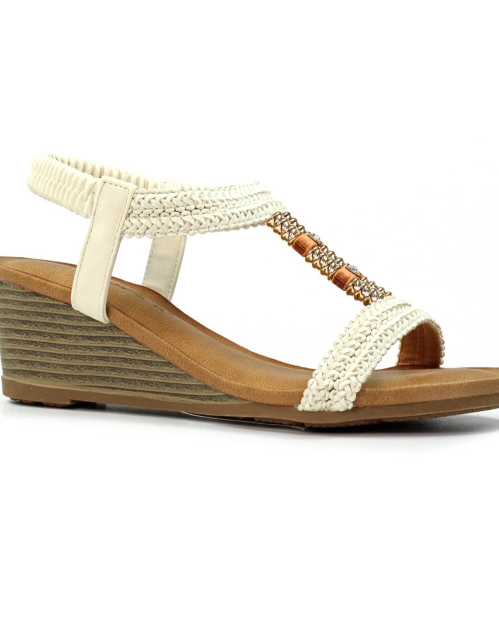 LUNAR JLH535 FLORENCE WEDGE-WHITE