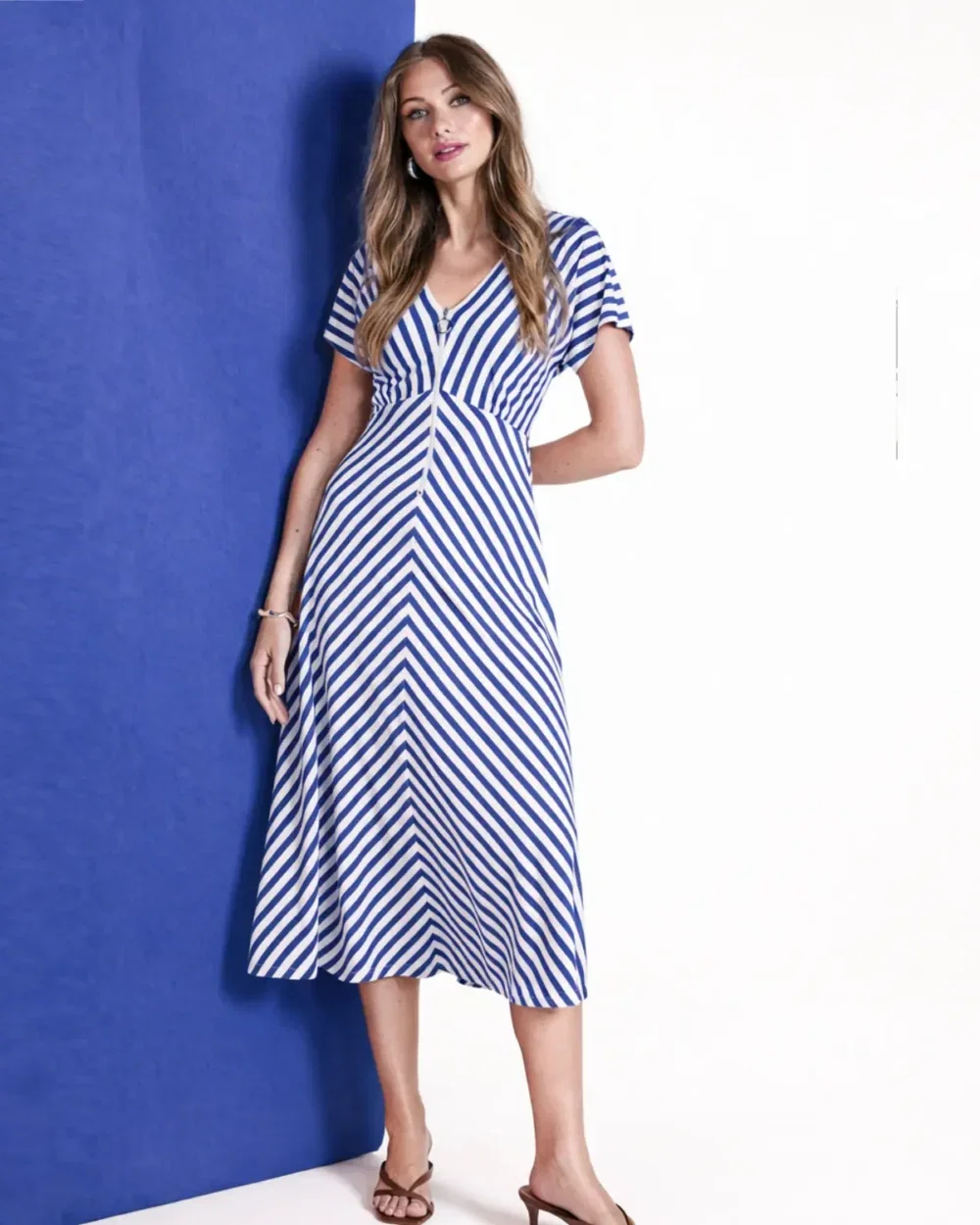 TIA 78487-7169 DRESS-BLUE/WHITE
