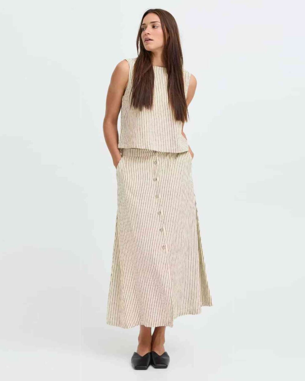 B YOUNG 20816610 BYFALAKKA BUTTON SKIRT-RAINY DAY