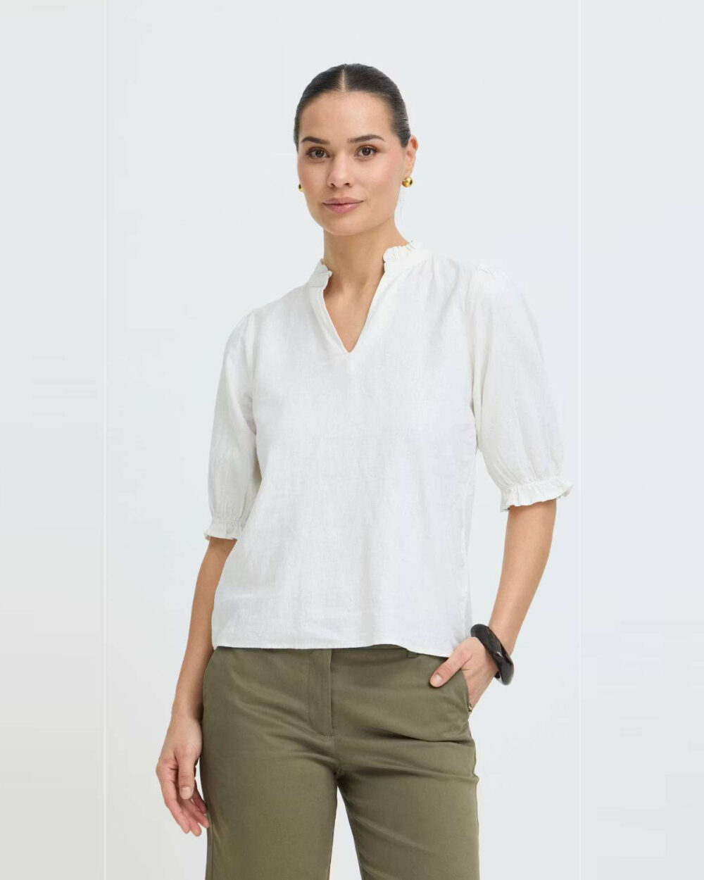 B YOUNG 20818825 BYFALAKKA PUFF BLOUSE-MARSHMALLOW
