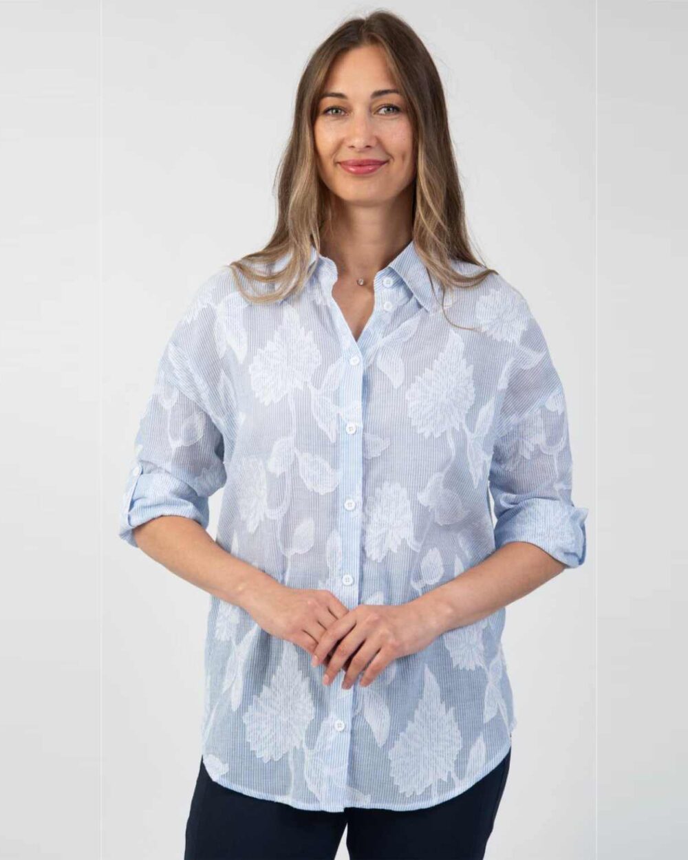 JESSICA GRAAF BLOUSE 31502-021-BLUE/WHITE