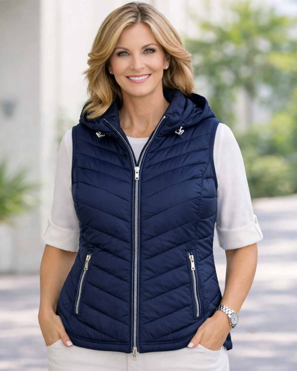 BARBARA LEBEK GILET DOWN FREE 50730062-NAVY