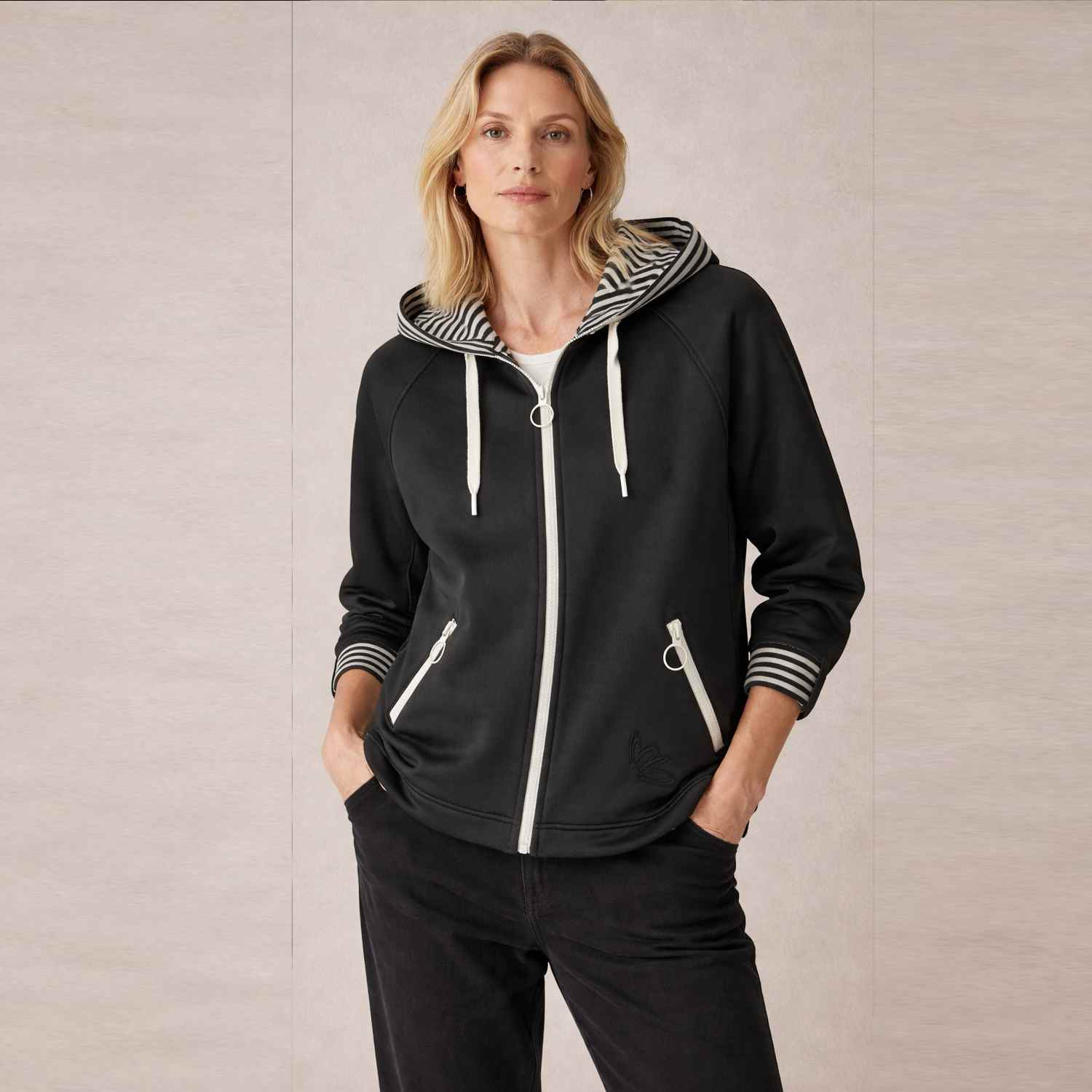 BARBARA LEBEK SWEAT JACKET 56120062-BLACK 1 BARBARA LEBEK SWEAT JACKET 56120062-BLACK