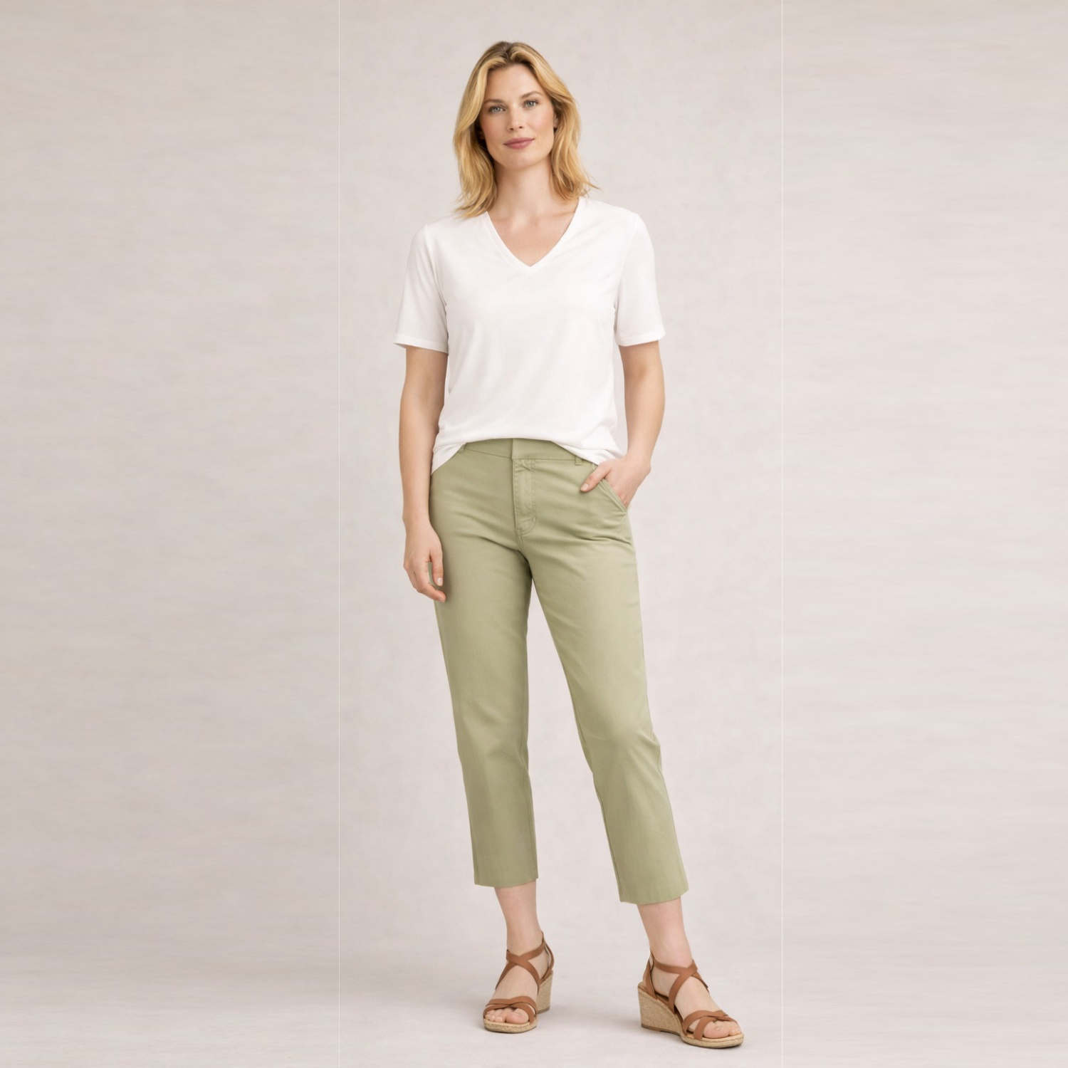 BARBARA LEBEK TROUSERS 62070062-KHAKI 1 BARBARA LEBEK TROUSERS 62070062-KHAKI