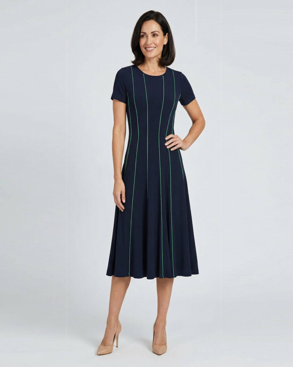 TIA 78355-7093 DRESS-NAVY/JADE