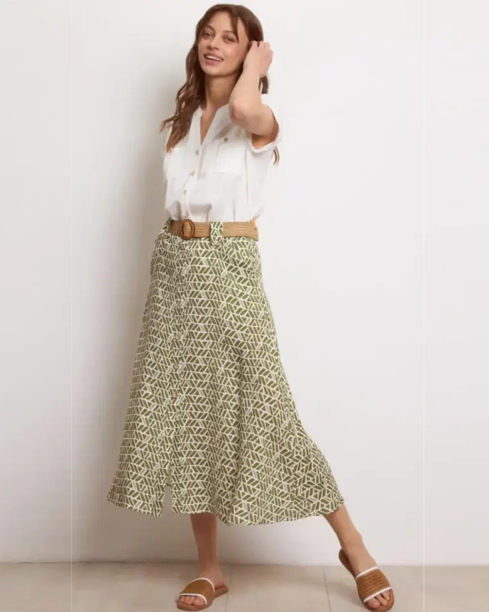 Obsessions 12 TINTA ARIANY26 PRINT SKIRT-GREEN