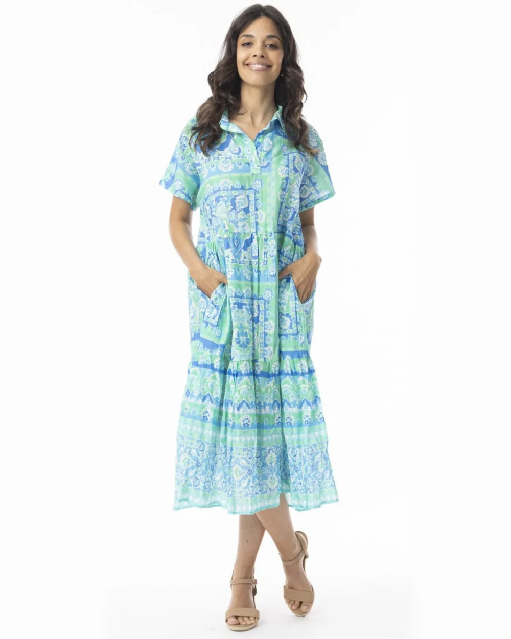 ORIENTIQUE 10069 MONTEVIDEO DRESS-AQUA