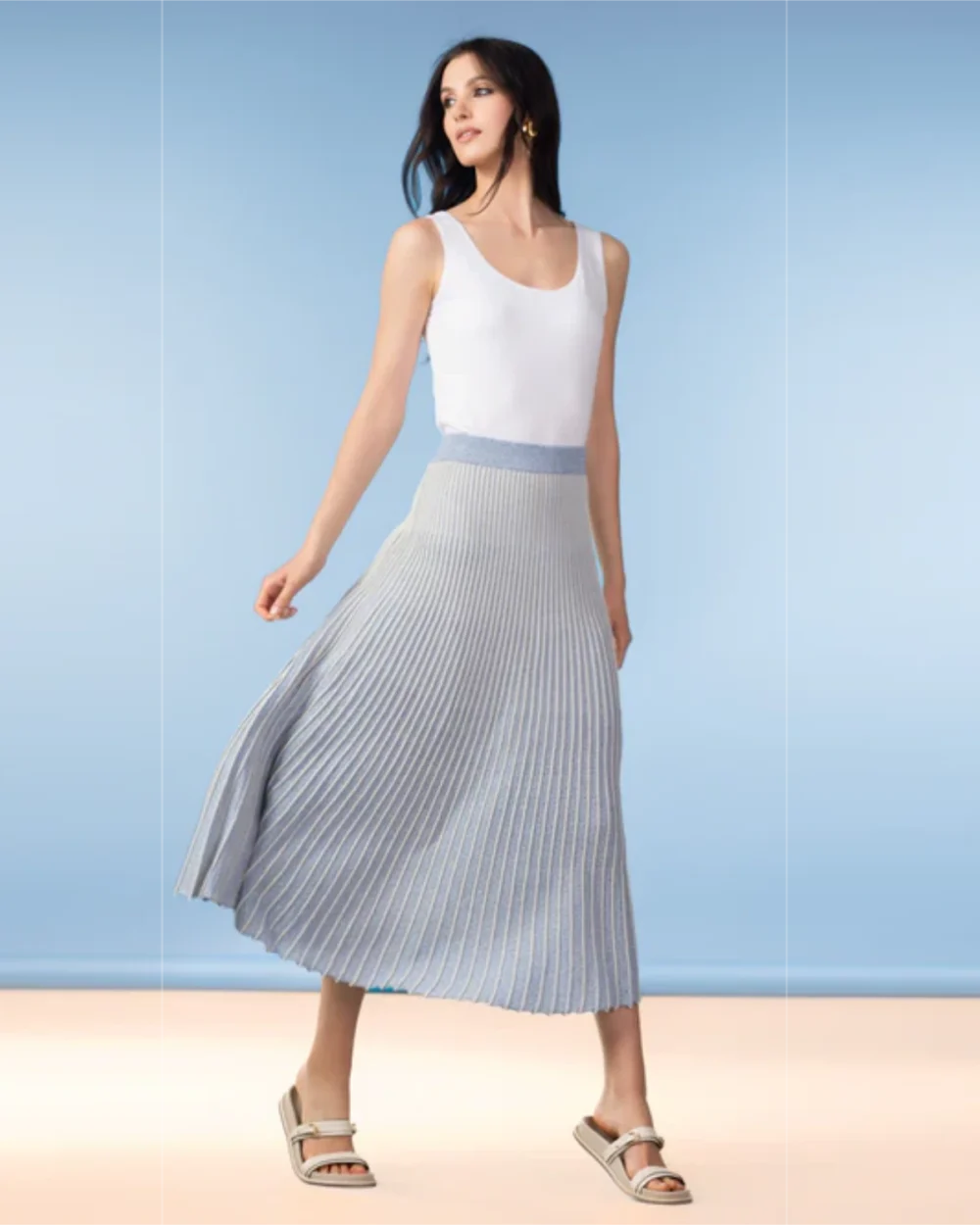 ALISON SHERI A47108 SKIRT-BLUE