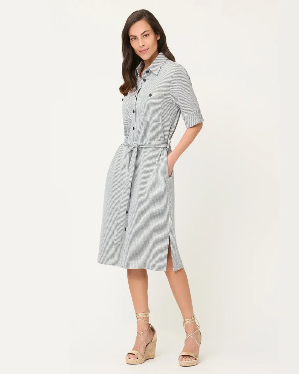 OLSEN DRESS 13002070-KHAKI