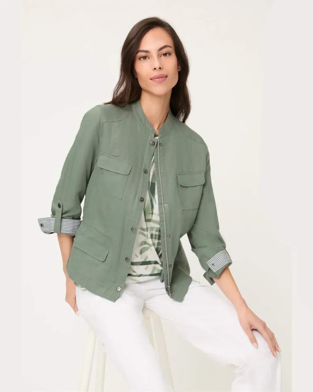 OLSEN 15001608 INDOOR JACKET-KHAKI