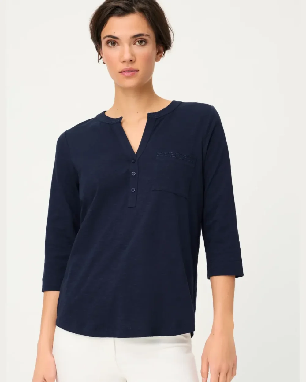 OLSEN T-SHIRT 11105330-INK BLUE
