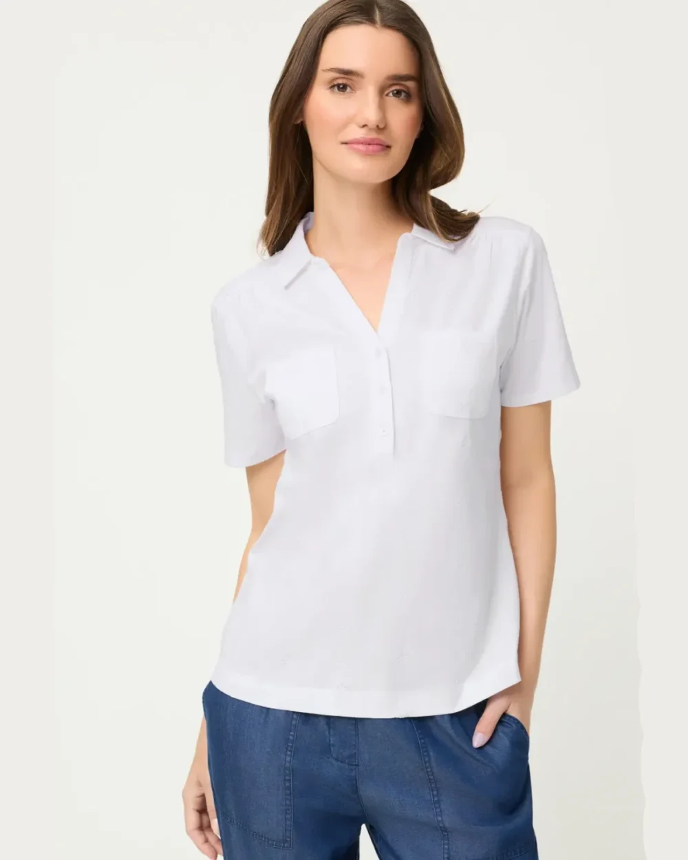 OLSEN POLO TOP 11105455-WHITE