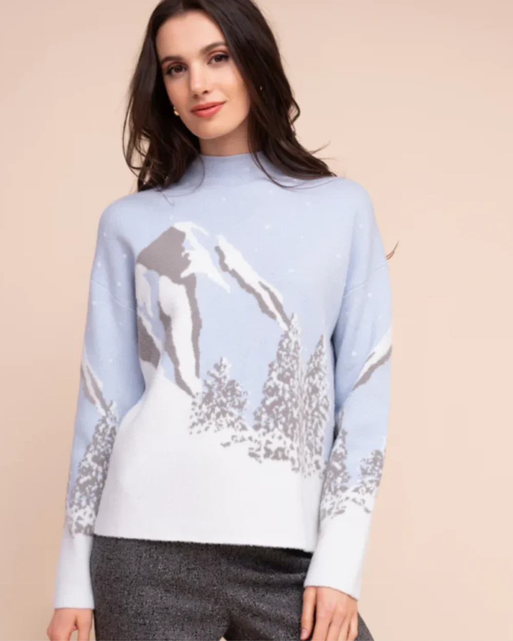 ALISON SHERI A48302 JUMPER-BLUE & CREAM