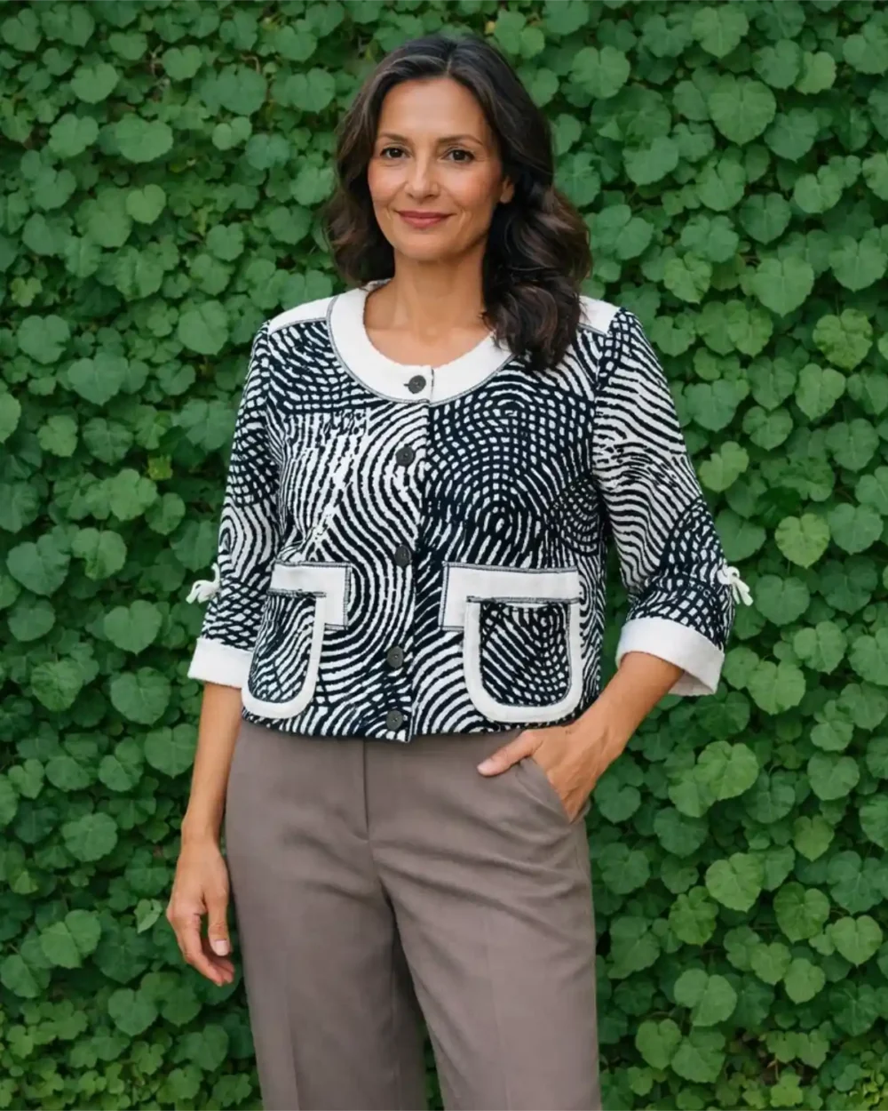 Obsessions Fashion 5 TARA VAO 5091 MARTHA JACKET-NAVY/WHITE