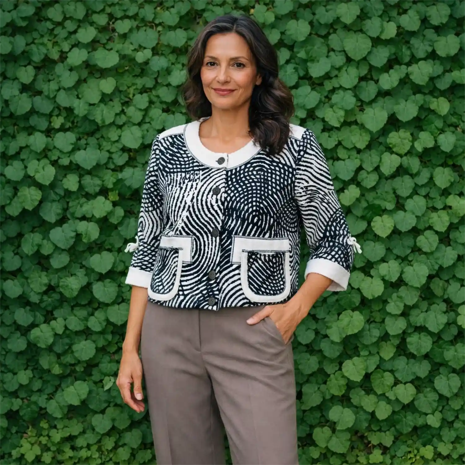 TARA VAO 5091 MARTHA JACKET-NAVY/WHITE 1 TARA VAO 5091 MARTHA JACKET-NAVY/WHITE